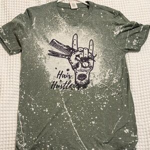 Gildan Olive Graphic Tee with Unique Design